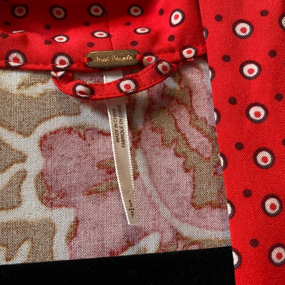 FREE PEOPLE Forget Me Not Kimono Robe Red Floral Print - Size S/P - Picture 5 of 7